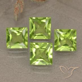 Gemas de Peridoto Verde claro natural de 2.83 ct, Cuadrado, VS