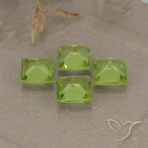 Gemas de Peridoto Verde claro natural de 2.83 ct, Cuadrado, VS