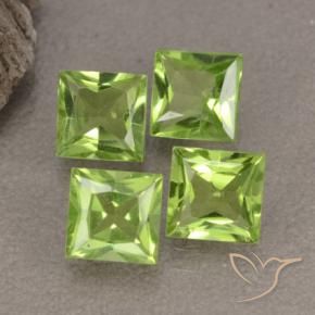 Gemas de Peridoto Verde medio natural de 2.66 ct, Cuadrado, VS