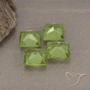 Gemas de Peridoto Verde medio natural de 2.66 ct, Cuadrado, VS