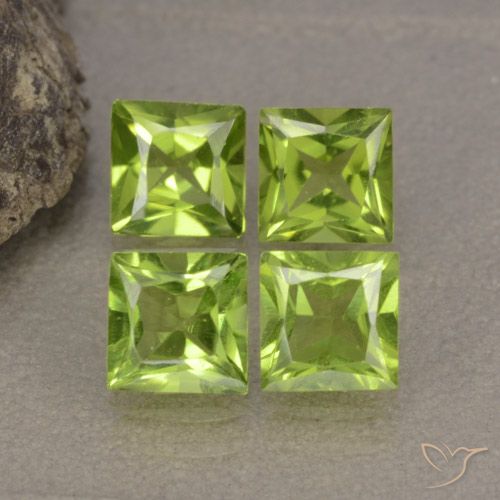 2.89ctw Natural Verde vivo Peridoto, Cuadrado, VS