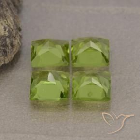 Gemas de Peridoto Verde vivo natural de 2.89 ct, Cuadrado, VS