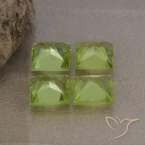 Gemas de Peridoto Verde vivo natural de 2.67 ct, Cuadrado, VS