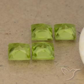 Gemas de Peridoto Verde vivo natural de 3.05 ct, Cuadrado, VS