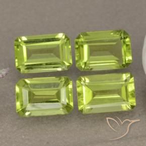 Gemas de Peridoto Verde amarillento intenso natural de 2.38 ct, Corte Octágono / Esmeralda, VVS-VS