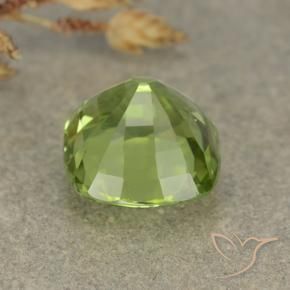 Peridoto Verde medio natural de 2.40 ct, Forma Cojín, VVS-VS