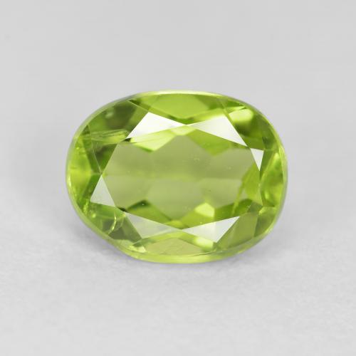 1.36ct Natural Verde amarillento Peridoto, Ovalada, VS