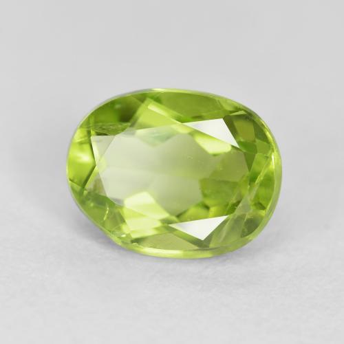 Peridoto Verde amarillento natural de 1.36 ct, Ovalada, VS