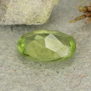Peridoto verde natural de 1,20 ct, corte óvalo, VS