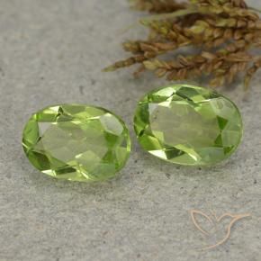 Gemas de Peridoto Verde medio natural de 2.35 ct, Ovalada, VS