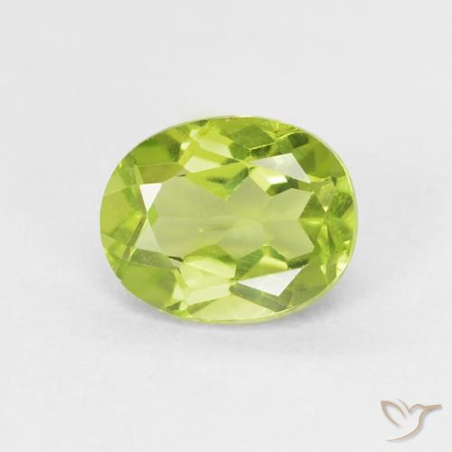 1.30ct Natural Verde vivo claro Peridoto, Ovalada, VS