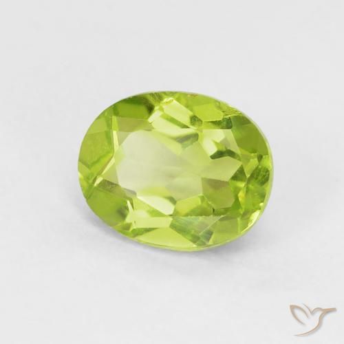 Peridoto Verde vivo claro natural de 1.30 ct, Ovalada, VS
