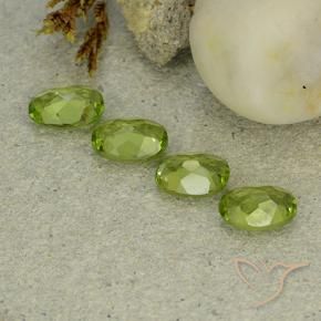 Gemas de Peridoto Verde vivo natural de 4.50 ct, Ovalada, VS