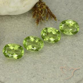Gemas de Peridoto Verde vivo claro natural de 5.57 ct, Ovalada, VS