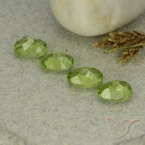Gemas de Peridoto Verde medio natural de 4.98 ct, Ovalada, VS