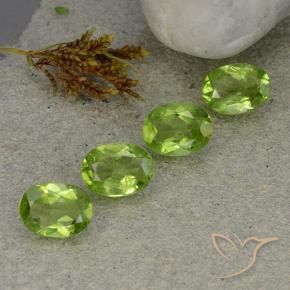 Gemas de Peridoto Verde vivo natural de 4.95 ct, Ovalada, VS