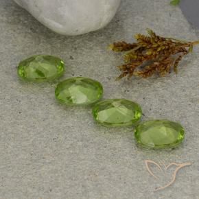 Gemas de Peridoto Verde vivo natural de 4.95 ct, Ovalada, VS