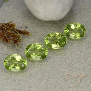 Gemas de Peridoto Verde vivo natural de 5.34 ct, Ovalada, VS