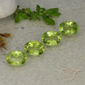 Gemas de Peridoto Verde medio natural de 5.16 ct, Ovalada, VS