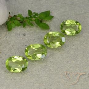 Gemas de Peridoto Verde vivo natural de 4.86 ct, Ovalada, VS
