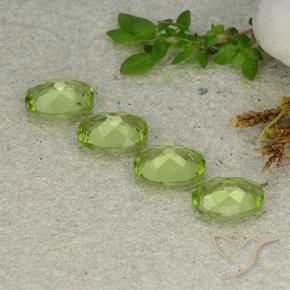 Gemas de Peridoto Verde vivo natural de 4.86 ct, Ovalada, VS