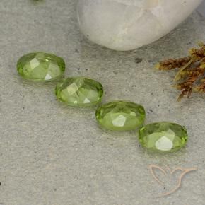 Gemas de Peridoto Verde medio natural de 5.26 ct, Ovalada, VS