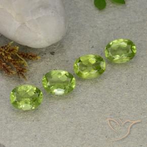 Gemas de Peridoto Verde vivo natural de 5.53 ct, Ovalada, VS