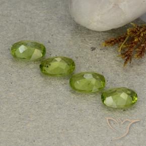 Gemas de Peridoto Verde medio natural de 4.92 ct, Ovalada, VS