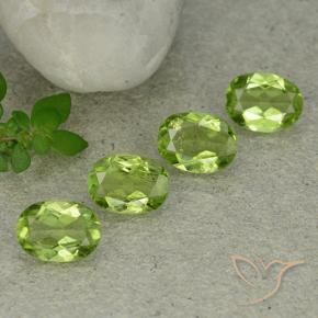 Gemas de Peridoto Verde medio natural de 4.79 ct, Ovalada, VS