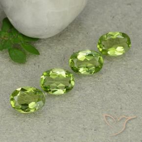 Gemas de Peridoto Verde vivo natural de 4.79 ct, Ovalada, VS