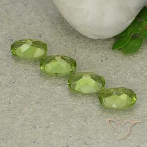 Gemas de Peridoto Verde vivo natural de 4.79 ct, Ovalada, VS