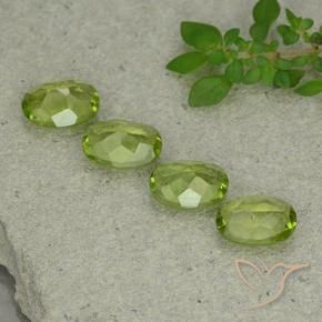 Gemas de Peridoto Verde vivo natural de 4.56 ct, Ovalada, VS
