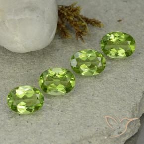 Gemas de Peridoto Verde vivo natural de 5.28 ct, Ovalada, VS