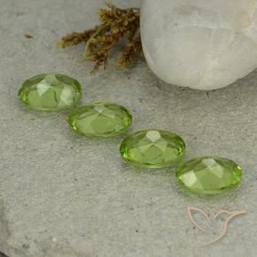 Gemas de Peridoto Verde vivo natural de 5.28 ct, Ovalada, VS