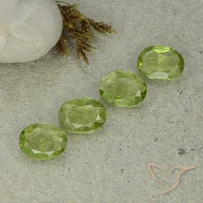 Gemas de Peridoto Verde vivo claro natural de 3.92 ct, Ovalada, VS