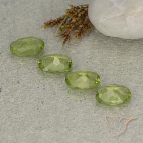 Gemas de Peridoto Verde vivo claro natural de 3.92 ct, Ovalada, VS