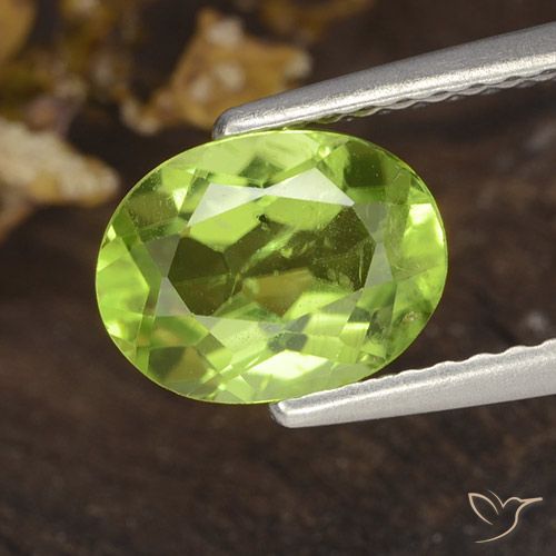 1.38ct Natural Verde vivo Peridoto, Ovalada, VS