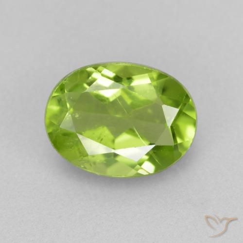 1.37ct Natural Verde vivo Peridoto, Ovalada, VS