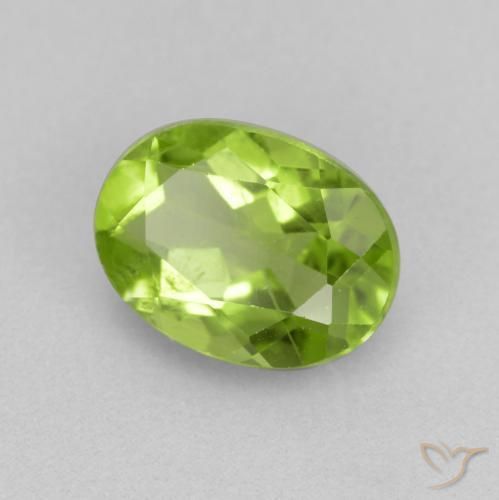 Peridoto Verde vivo natural de 1.37 ct, Ovalada, VS