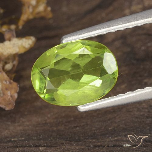 1.20ct Natural Verde amarillento intenso Peridoto, Ovalada, VS