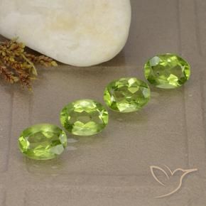 Gemas de Peridoto Verde vivo natural de 5.50 ct, Ovalada, VS