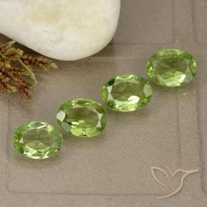Gemas de Peridoto Verde vivo claro natural de 4.15 ct, Ovalada, VS