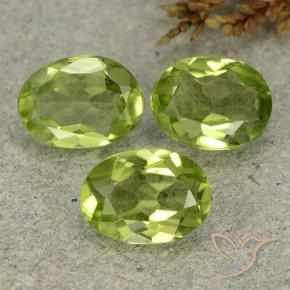Gemas de Peridoto Verde vivo natural de 2.91 ct, Ovalada, VS