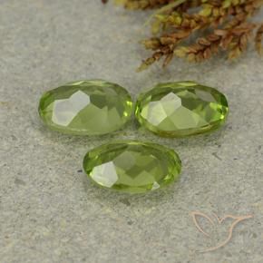 Gemas de Peridoto Verde vivo natural de 2.91 ct, Ovalada, VS