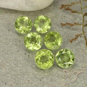 Gemas de Peridoto Verde amarillento intenso natural de 2.70 ct, Redondo, VVS-VS