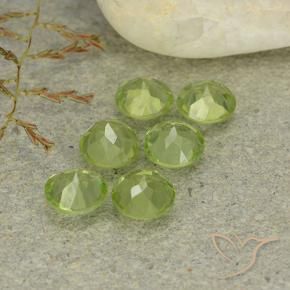 Gemas de Peridoto Verde amarillento intenso natural de 2.70 ct, Redondo, VVS-VS