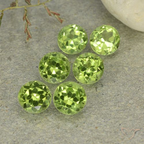 3.09ctw Natural Verde vivo Peridoto, Redondo, VVS-VS