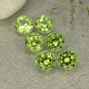 Gemas de Peridoto Verde vivo natural de 3.09 ct, Redondo, VVS-VS