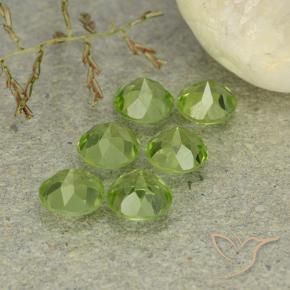 Gemas de Peridoto Verde vivo natural de 3.09 ct, Redondo, VVS-VS