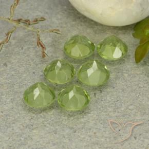 Gemas de Peridoto Verde claro medio natural de 3.09 ct, Redondo, VVS-VS